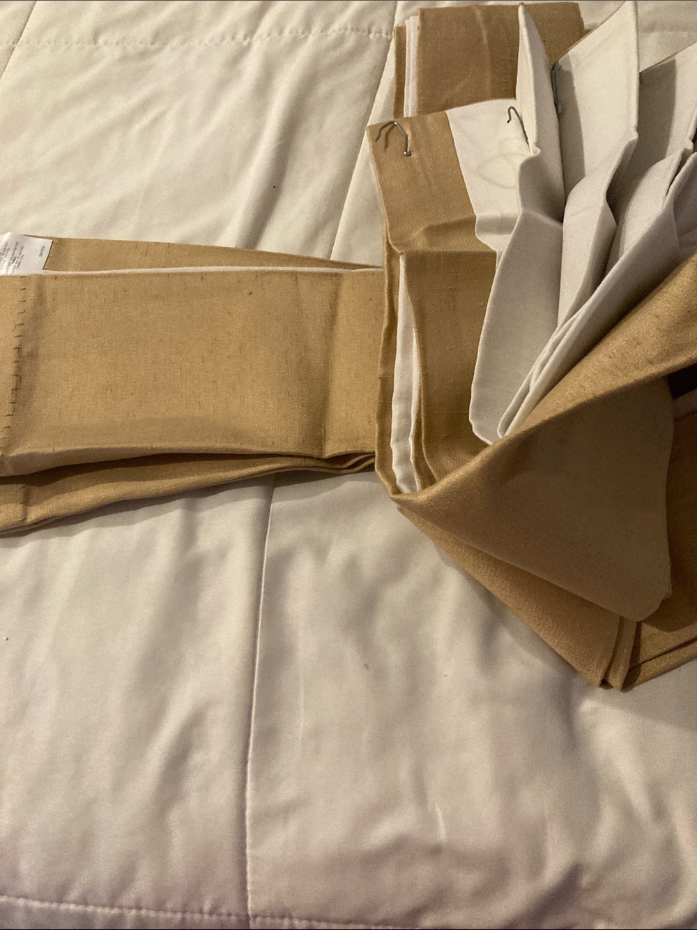 JC Penny Home Collection Beige and White Curtain Panels. Never used